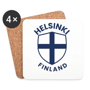 Emblème du Bouclier nordique d’Helsinki - Dessous de verre (lot de 4) - blanc - Devant