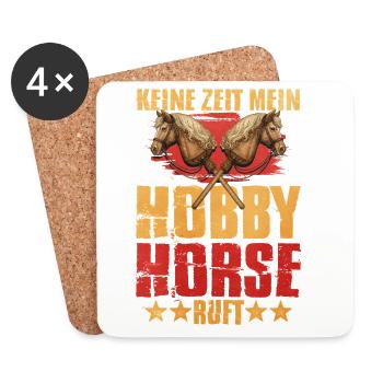Déclaration du cheval de loisir Double Horse Heads - Dessous de verre (lot de 4) - blanc - Devant