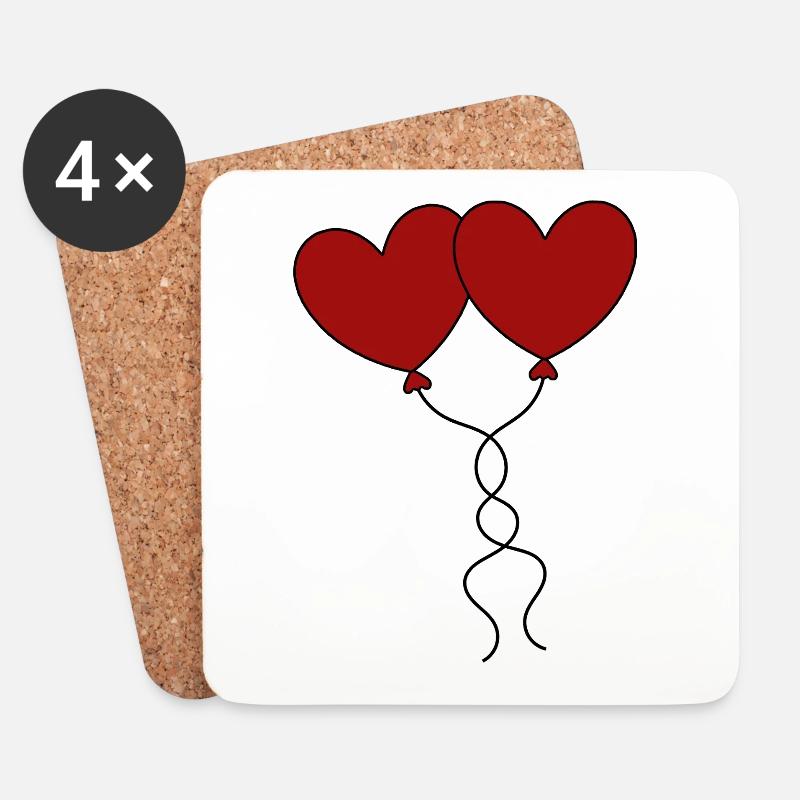 rotes herz rot Geschenk Valentinstag - Untersetzer (4er-Set) - Weiß