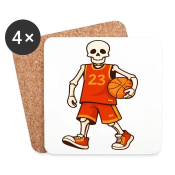 Skeleton Hoops 23 Trikot - Untersetzer (4er-Set) - Weiß - Vorne