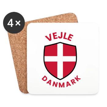 Vejle Le Drapeau du Danemark - Dessous de verre (lot de 4) - blanc - Devant