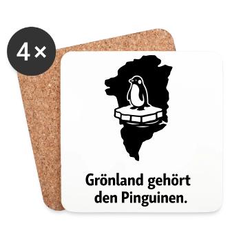Pinguin auf Grönland-Eis - Coasters (set of 4) - white - Front