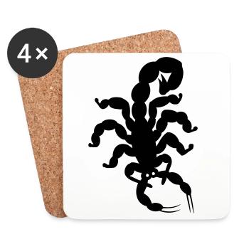 scorpion - Dessous de verre (lot de 4) - blanc - Devant