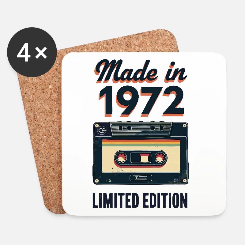 Made in 1972 – Limited Edition - Untersetzer (4er-Set) - Weiß
