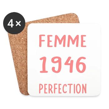 Geboren 1946 – Perfektion nahe - Untersetzer (4er-Set) - Weiß - Vorne