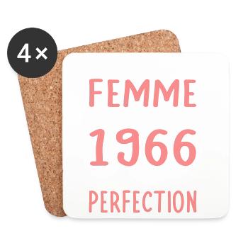 Geboren 1966 – Perfektion nahe - Untersetzer (4er-Set) - Weiß - Vorne
