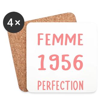 Born in 1956 – Near perfection - Coasters (set of 4) - white - Front