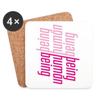 ThinkBick_being_human_being_2026 - Dessous de verre (lot de 4) - blanc - Devant