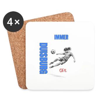 Toujours un coup de pied de football DUISBURG - Dessous de verre (lot de 4) - blanc - Devant