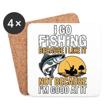 I Go Fishing Not Because I'm Good At It - Coasters (set of 4) - white - Front