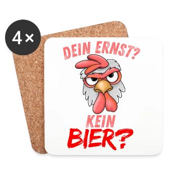 Pas de bière, tu es un vrai poulet - Dessous de verre (lot de 4) - blanc - Devant