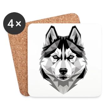 Husky Hunde Liebhaber Hund Liebe Siberian Huskys - Untersetzer (4er-Set) - Weiß - Vorne