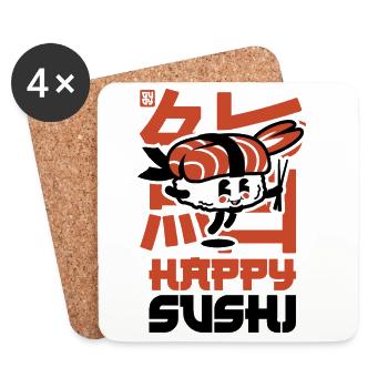 Happy Sushi - Coasters (set of 4) - white - Front