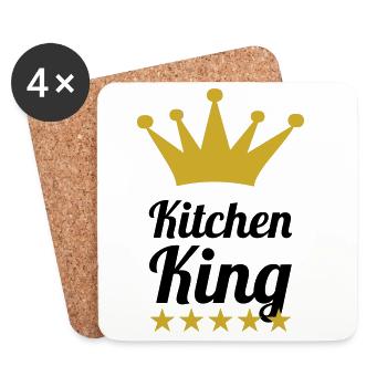 The King of Cooking - Coasters (set of 4) - white - Front