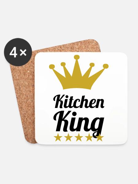 The King of Cooking - Coasters (set of 4) - white