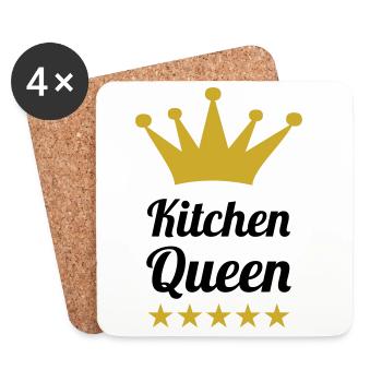 The queen of cooking - Coasters (set of 4) - white - Front