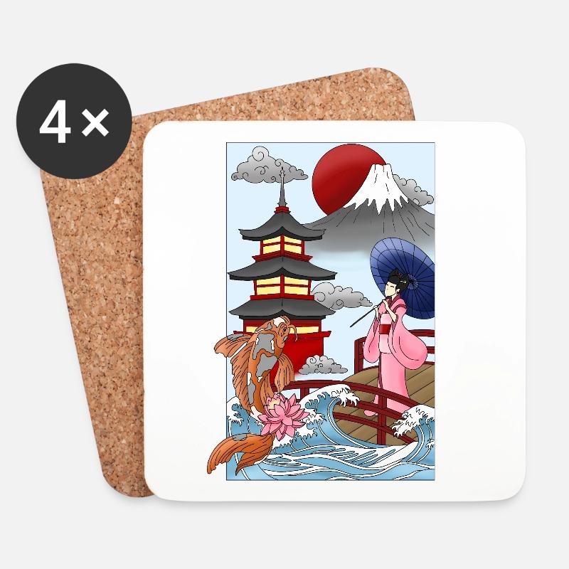 Japan - Untersetzer (4er-Set) - Weiß