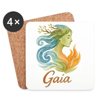 Gaïa - Mère Nature - Arbre de Vie - Dessous de verre (lot de 4) - blanc - Devant
