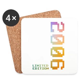 20e anniversaire 2006 Cadeau Pixel - Dessous de verre (lot de 4) - blanc - Devant