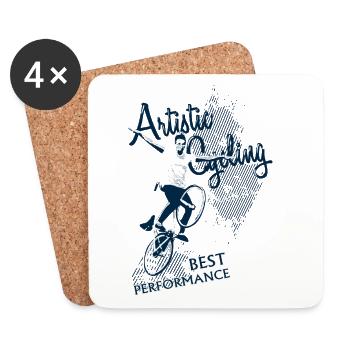 Cyclisme artistique, cyclisme artistique, vélo en salle - Dessous de verre (lot de 4) - blanc - Devant