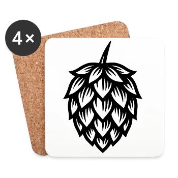 Hops Symbol - Coasters (set of 4) - white - Front
