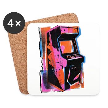 Retro Wave Gamer Game Machine - Coasters (set of 4) - white - Front