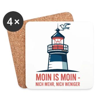  Moin Is Moin Nich Mehr Nich Weniger Nordsee - Untersetzer (4er-Set) - Weiß - Vorne