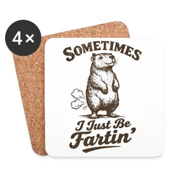 Sometimes I just fart. Farting water - Coasters (set of 4) - white - Front