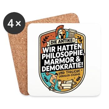 Antike Philosophie Demokratie Humor - Untersetzer (4er-Set) - Weiß - Vorne