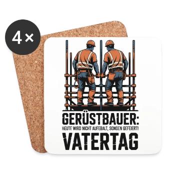 Gerüstbauer Papa Vatertag Geschenk Shirt 2026 - Untersetzer (4er-Set) - Weiß - Vorne