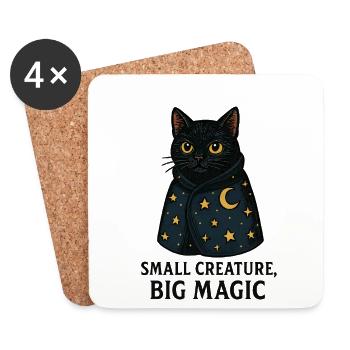 Cape Stellaire du Chat Nocturne au Clair de Lune - Dessous de verre (lot de 4) - blanc - Devant