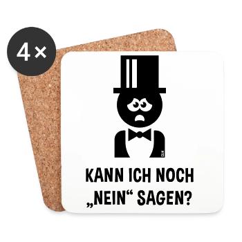 Bräutigam – Kann Ich Noch „Nein“ Sagen? (JGA / B) - Untersetzer (4er-Set) - Weiß - Vorne