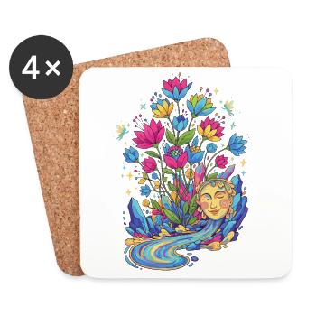 Fountain of Youth Spring River Dreamscape Happiness - Coasters (set of 4) - white - Front