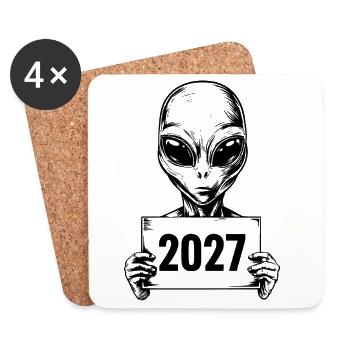 Alien 2027 - Untersetzer (4er-Set) - Weiß - Vorne