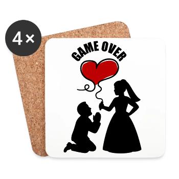 Brautpaar Ehepaar Hochzeit - Untersetzer (4er-Set) - Weiß - Vorne