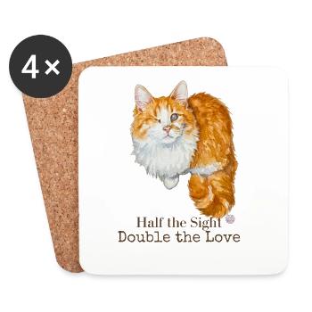 Half the Sight Double the Love - Coasters (set of 4) - white - Front