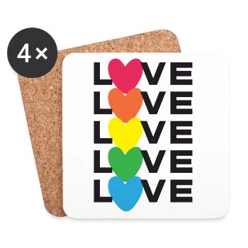 LGBT Pride Month - Love is Love - Coasters (set of 4) - white - Front