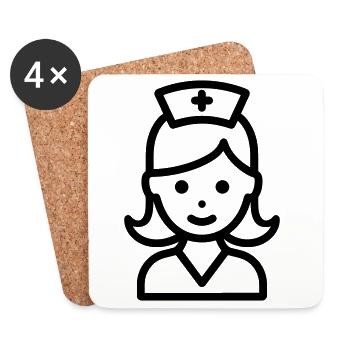 Krankenschwester - Untersetzer (4er-Set) - Weiß - Vorne