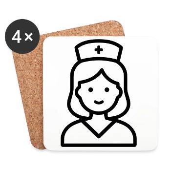 Krankenschwester - Untersetzer (4er-Set) - Weiß - Vorne