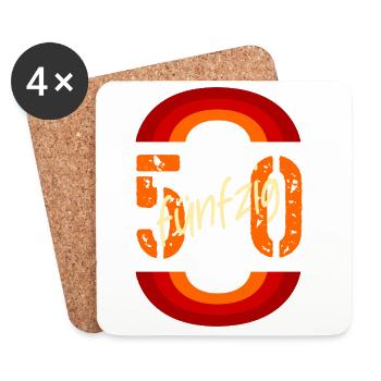 Retro 50 - Number Fifty - Coasters (set of 4) - white - Front