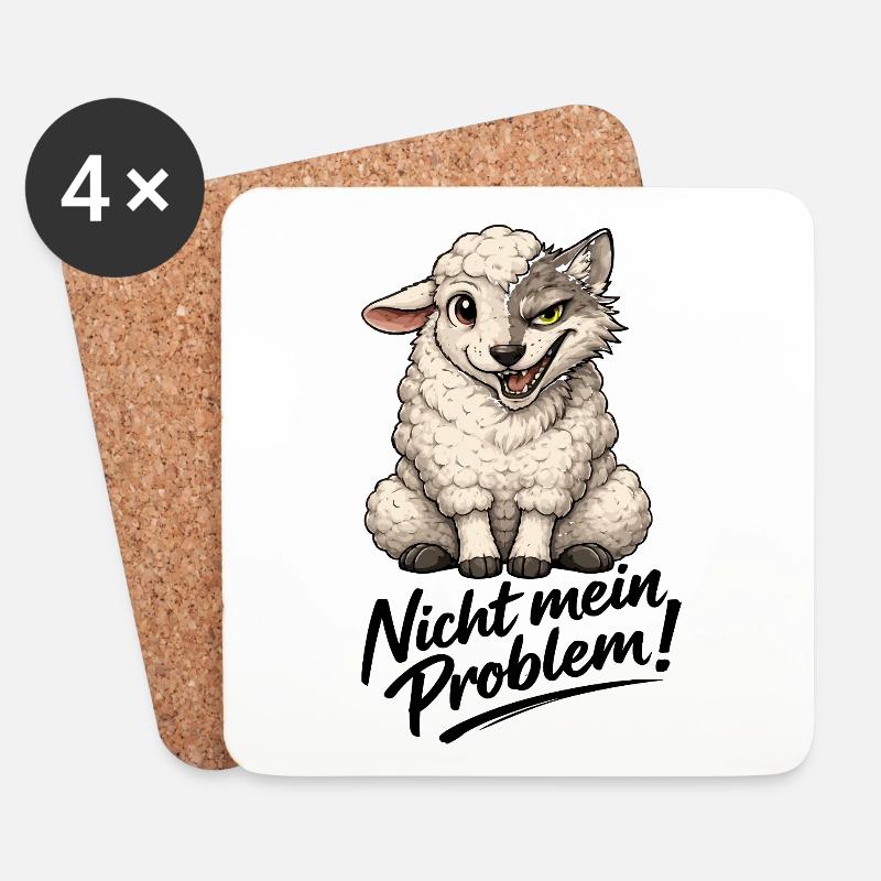 Schafwolf Mischwesen - Untersetzer (4er-Set) - Weiß