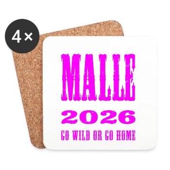 Malle 2026 Die wildesten Girls der Insel Go Wild - Untersetzer (4er-Set) - Weiß - Vorne