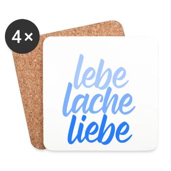 Lebe Lache Liebe – Lebensfreude  - Untersetzer (4er-Set) - Weiß - Vorne