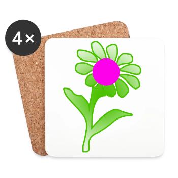 Blumen - Untersetzer (4er-Set) - Weiß - Vorne