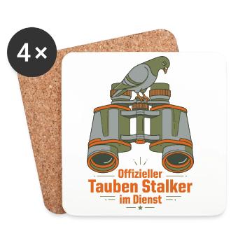 Vogelbeobachter - Untersetzer (4er-Set) - Weiß - Vorne