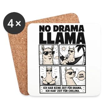 Lama Horror Comic Nacht Grusel Design - Untersetzer (4er-Set) - Weiß - Vorne