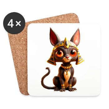 Chat égyptien d’Anubis - Dessous de verre (lot de 4) - blanc - Devant