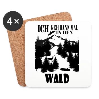 Alpen-Gipfel Silhouette - Untersetzer (4er-Set) - Weiß - Vorne