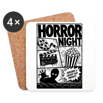 Horror Kino Zombie Comic - Untersetzer (4er-Set) - Weiß - Vorne