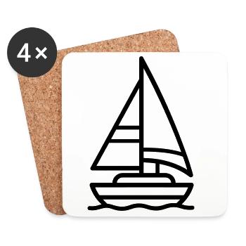 Segelschiff - Untersetzer (4er-Set) - Weiß - Vorne